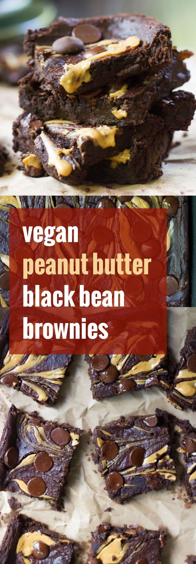 Vegan Peanut Butter Brownies
 Peanut Butter Swirl Vegan Black Bean Brownies