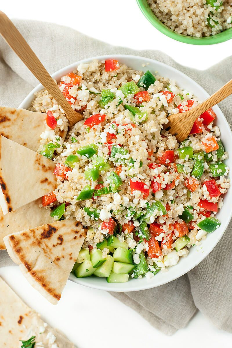 Vegan Recipe With Quinoa
 Greek Quinoa Bowls Healthy Ve arian Grain Bowls Peas