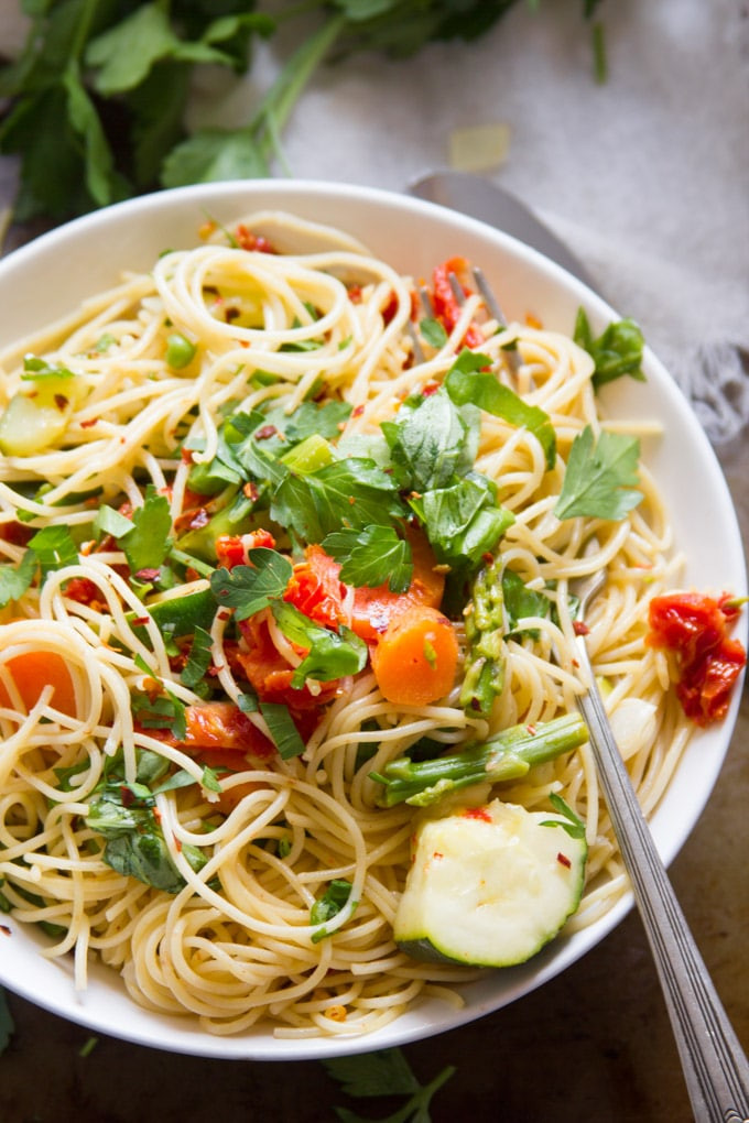 Vegan Spaghetti Noodles
 Vegan Pasta Primavera Connoisseurus Veg