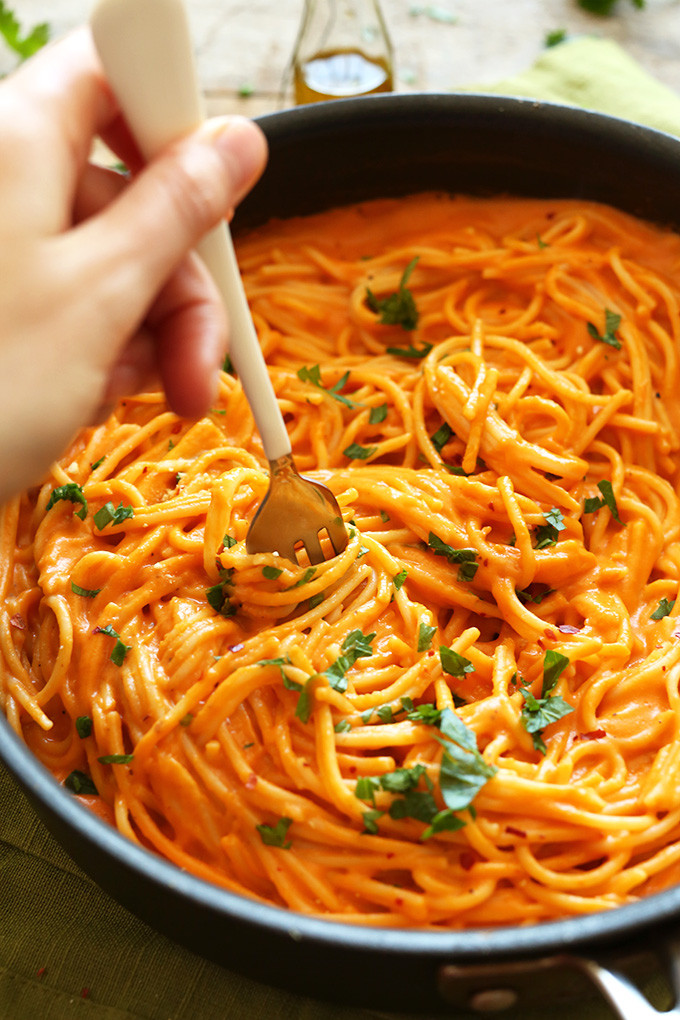 Vegan Spaghetti Noodles
 Vegan Roasted Red Pepper Pasta