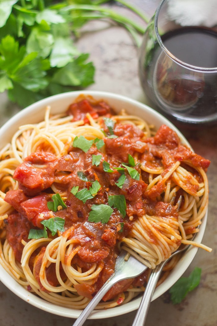 Vegan Spaghetti Sauce Recipes
 Spaghetti in Spicy Vegan Tomato Cream Sauce