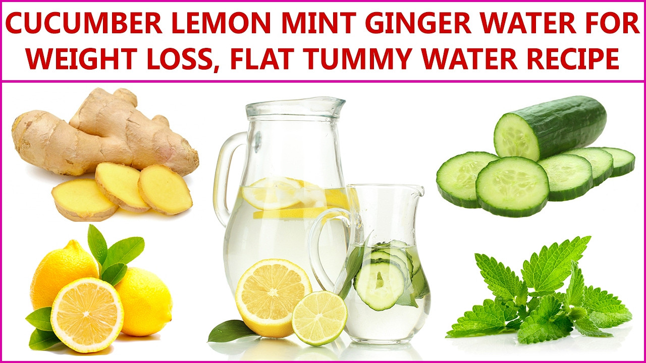 Weight Loss Waters Recipes
 Cucumber Lemon Mint Ginger Water For Weight Loss Flat