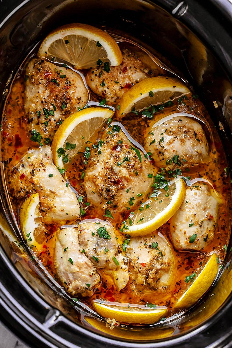 Whole Chicken Crock Pot Recipe
 Crock Pot Chicken Recipe with Lemon Garlic Butter – Easy