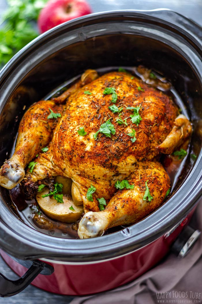 Whole Chicken Recipes Slow Cooker
 Slow Cooker Whole Chicken Recipe Happy Foods Tube