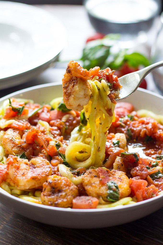 Whole30 Shrimp Recipes
 Paleo Zucchini Pasta with Spicy Shrimp Marinara Whole30