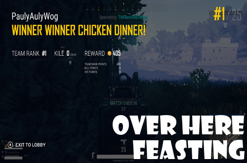 Winner Winner Chicken Dinner Origin
 Gobbling up that PlayerUnknown’s Battlegrounds