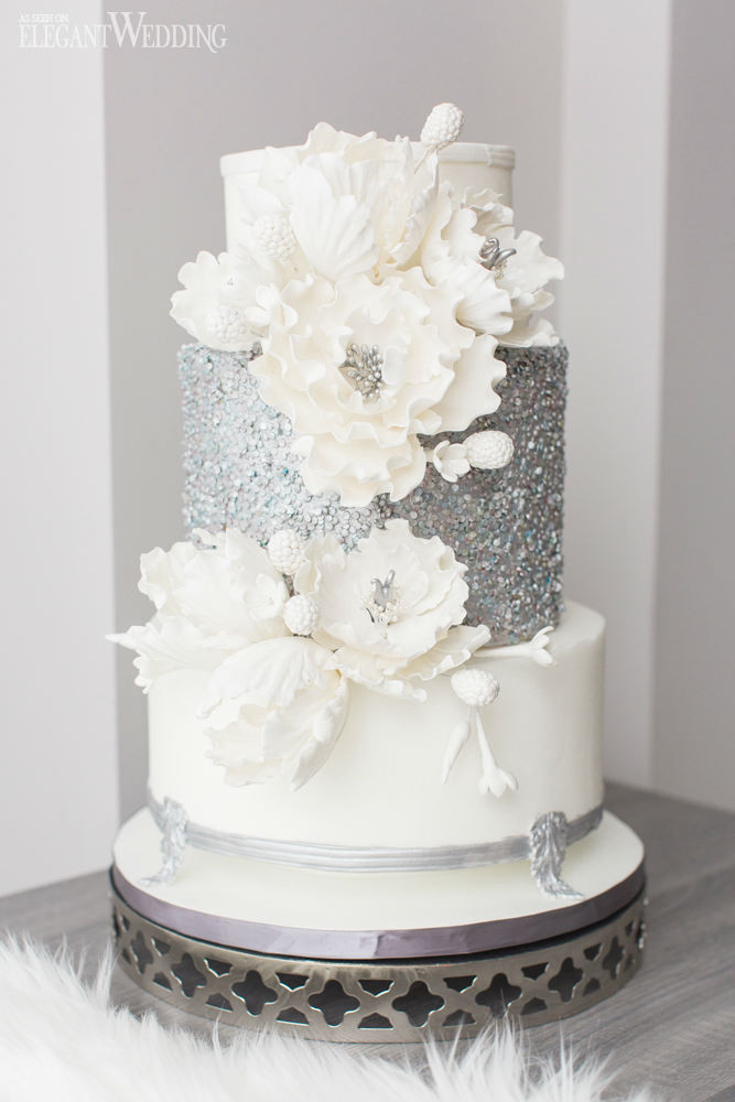 Winter Themed Wedding Cakes
 Luxurious Blue & White Winter Wedding Theme