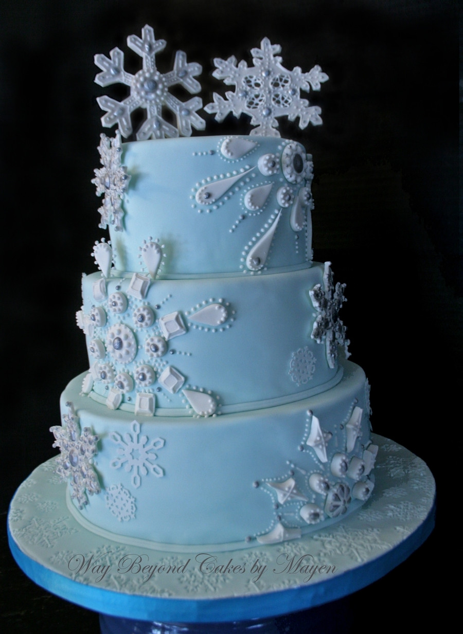 Winter Themed Wedding Cakes
 Snowflake Themed Wedding Cake CakeCentral