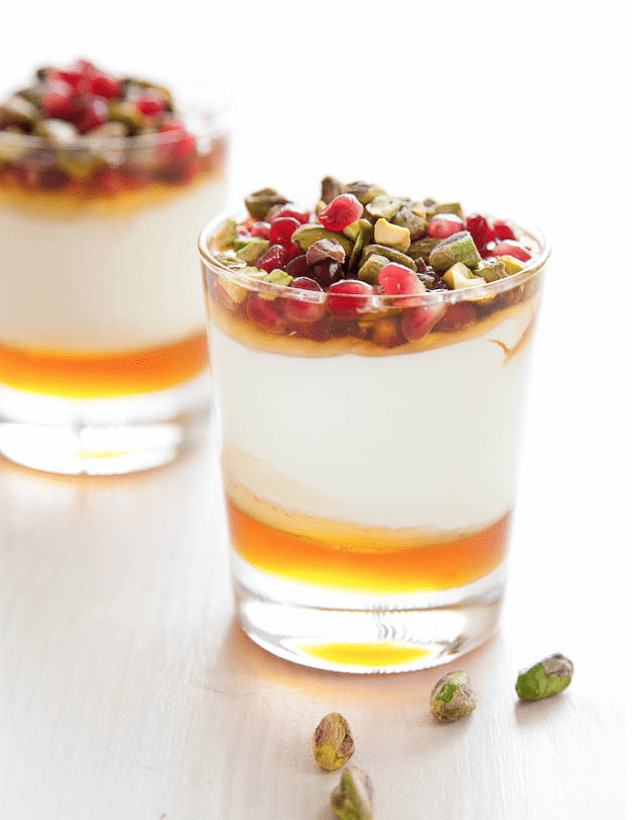 Yogurt Dessert Recipe
 Yogurt Dessert with Pomegranate Pistachios and Honey