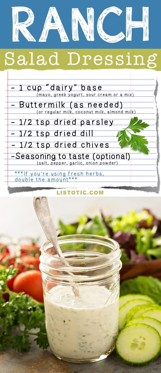 Zaxby'S Salad Dressings
 8 Basic Salad Dressing Recipes easy and homemade