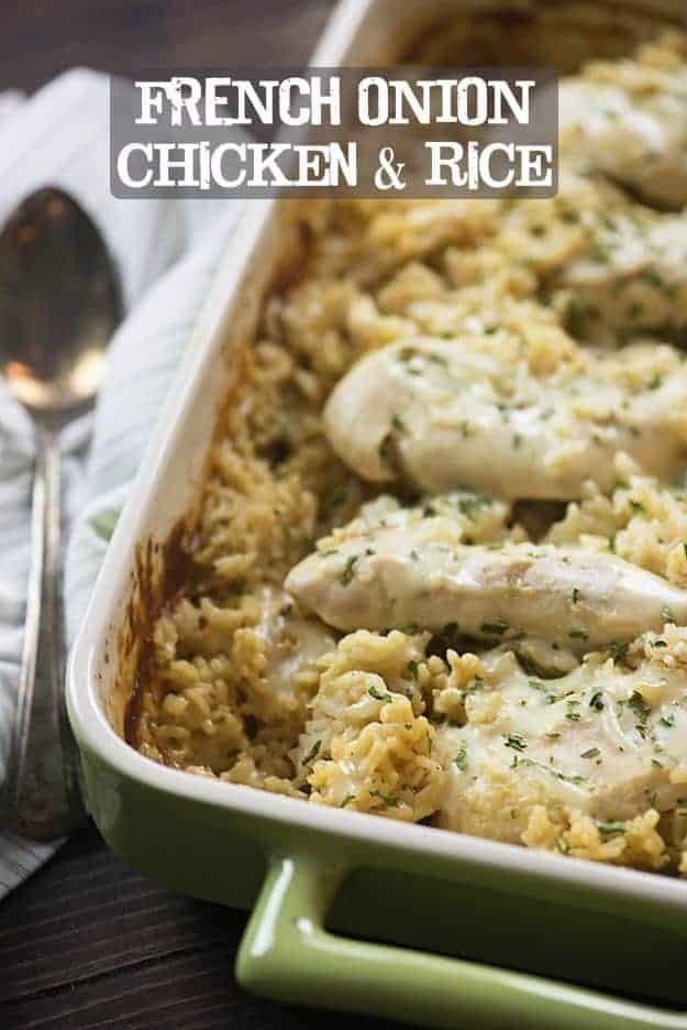 Creamy Chicken And Rice Casserole
 Creamy French ion Chicken and Rice Casserole — Buns In