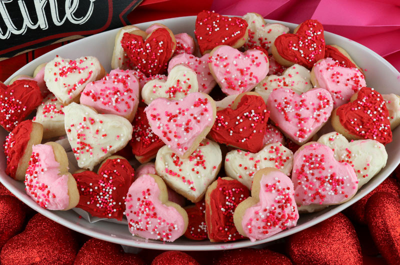Decorating Valentine Sugar Cookies
 Valentine s Heart Sugar Cookie Bites Two Sisters