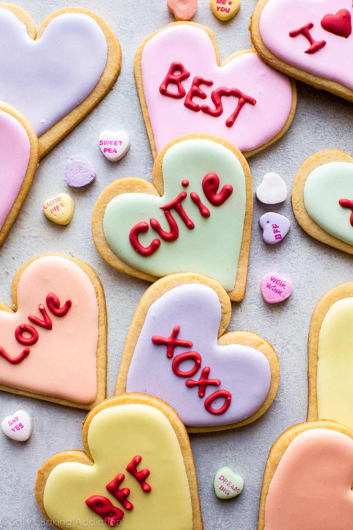 Decorating Valentine Sugar Cookies
 Valentine s Day Heart Sugar Cookies Sallys Baking Addiction