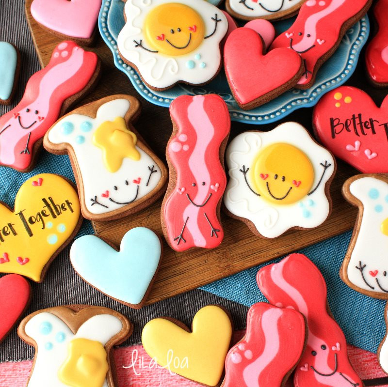 Decorating Valentine Sugar Cookies
 How to Make Decorated Egg Toast and Bacon Sugar Cookies