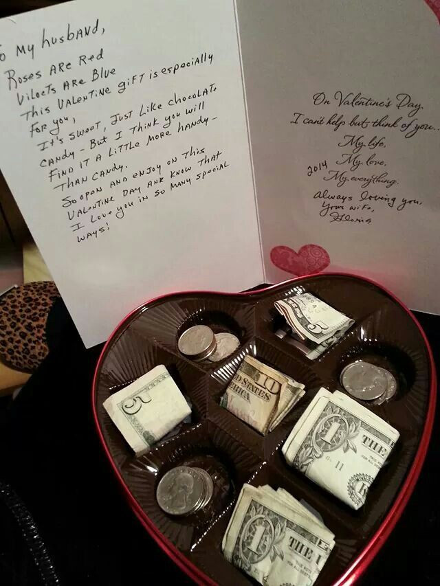 First Married Valentine'S Day Gift Ideas
 Perfect Valentine for husbsnd money in Valentine heart