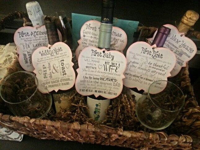 First Married Valentine'S Day Gift Ideas
 Wedding Shower Wine Basket Gift First fight first New