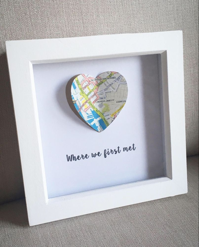 First Married Valentine'S Day Gift Ideas
 Where we first met Personalised Framed Map Picture