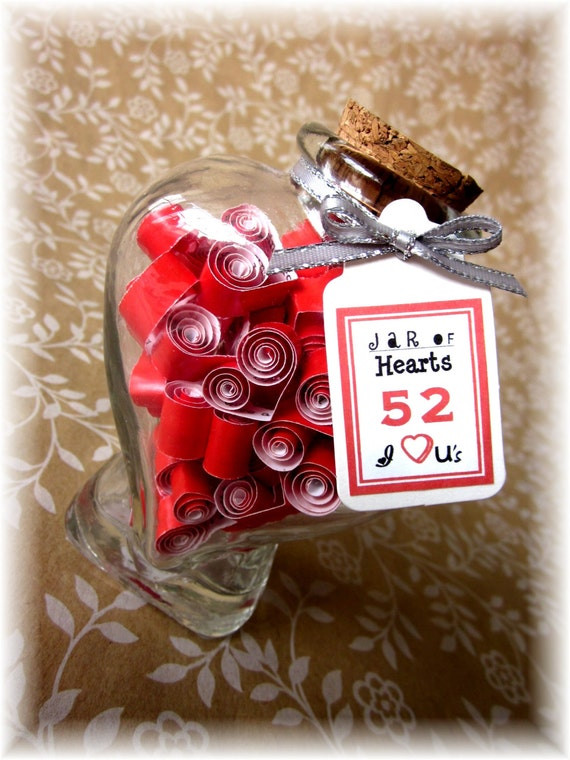 First Married Valentine'S Day Gift Ideas
 Items similar to 52 I Love You s Jar of Hearts Valentine