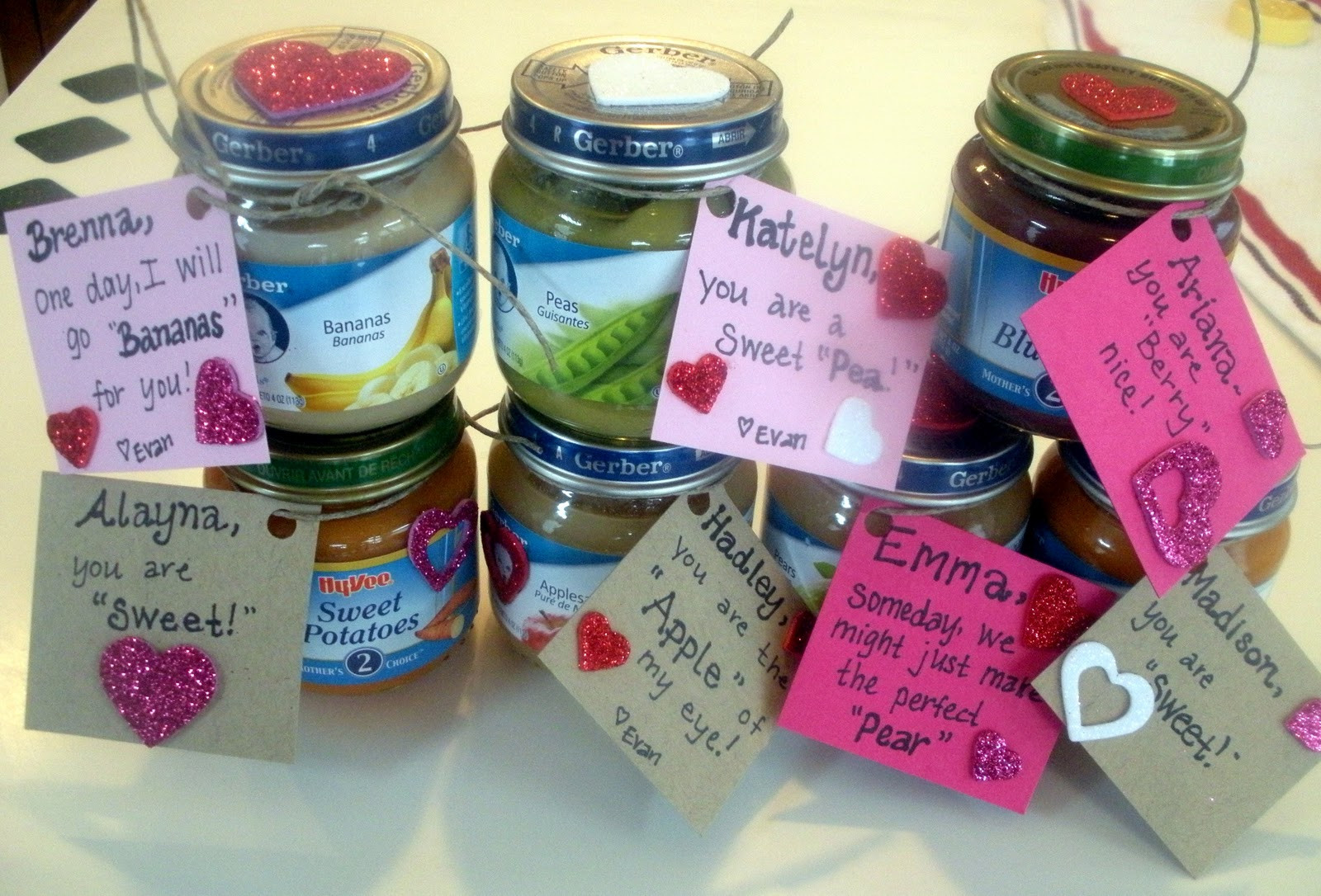 Toddler Valentine Gift Ideas
 Baby food Valentines
