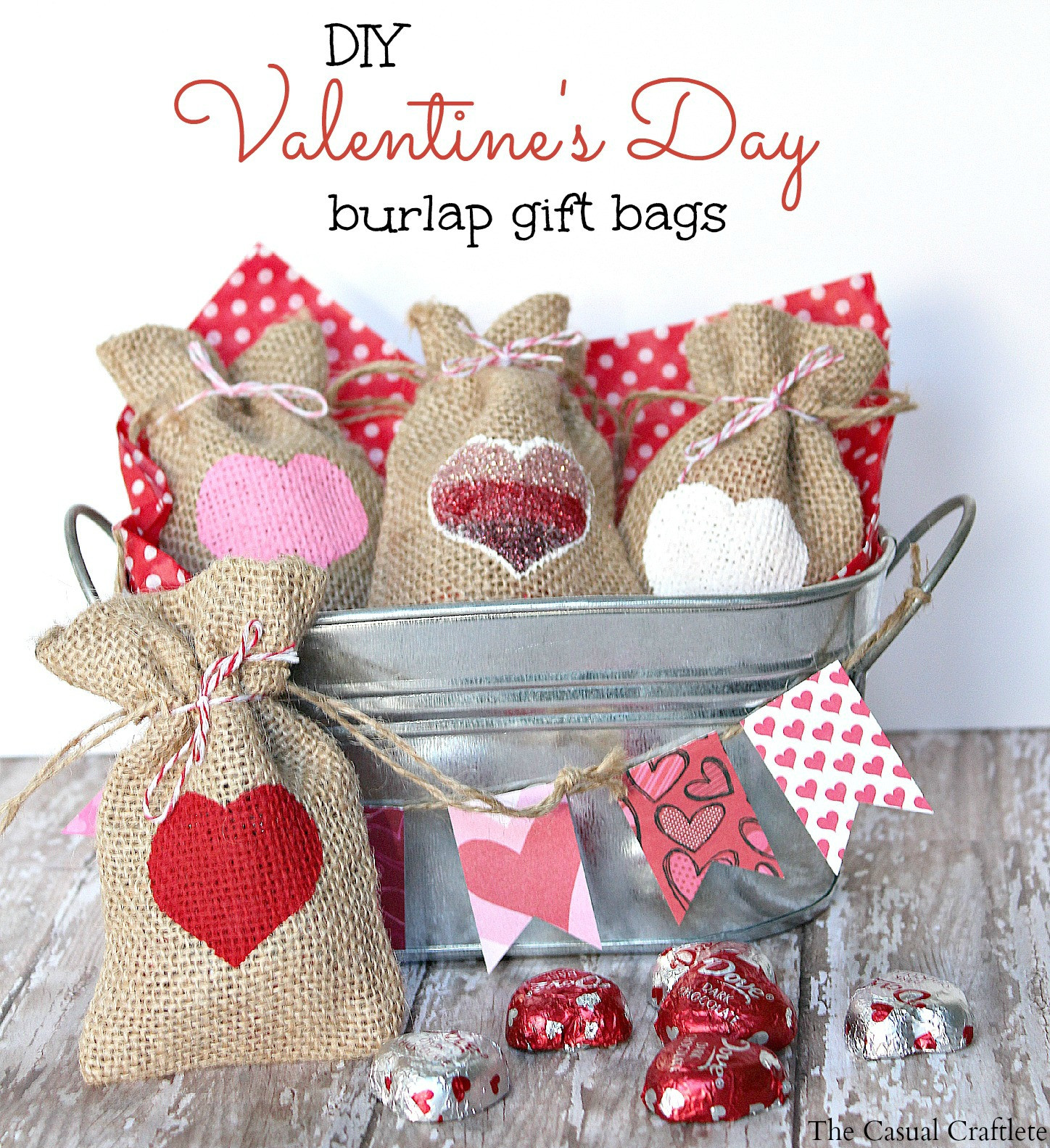 Valentine Day Gift Ideas For Friends
 DIY Valentine s Day Burlap Gift Bags