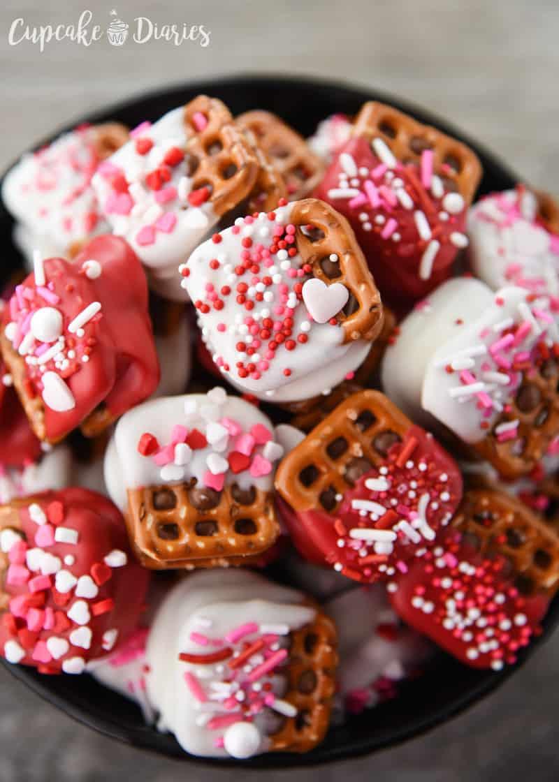 Valentine Day Pretzels
 Valentine s Day Caramel Pretzel Bites