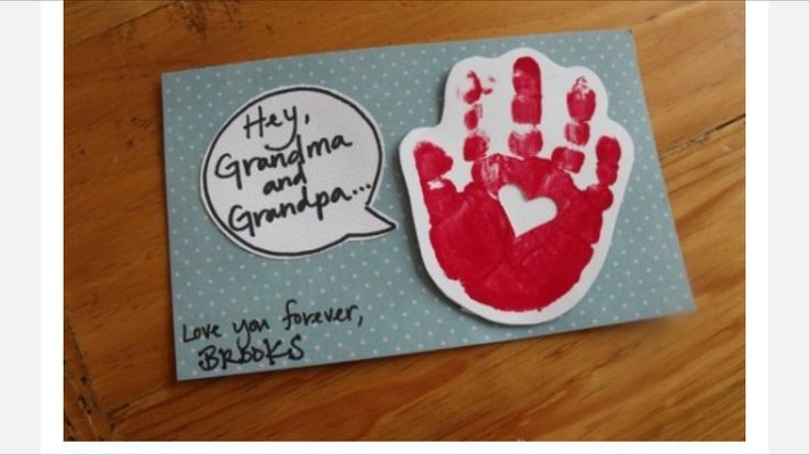 Valentine Gift Ideas For Grandchildren
 A craft card idea for grandparents day with a hand print