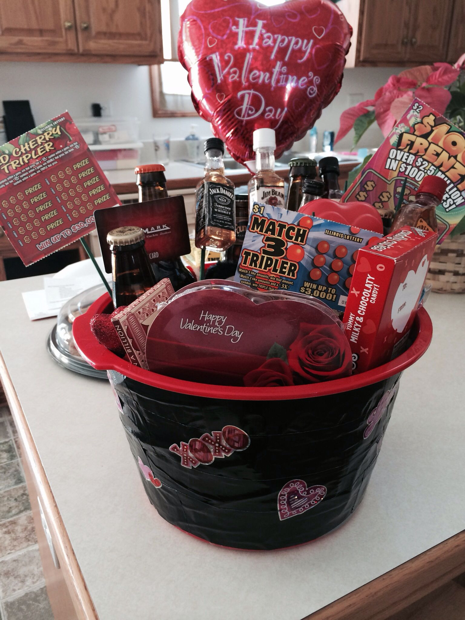 Valentine'S Day Gift Ideas For Him
 Valentines day basket for him I used 6 IPA beers