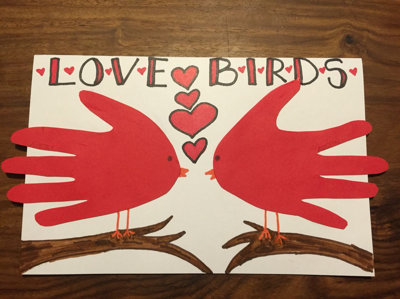 Valentine'S Day Gift Ideas For Parents
 Lovebirds handprint birds Valentine s Day or anniversary