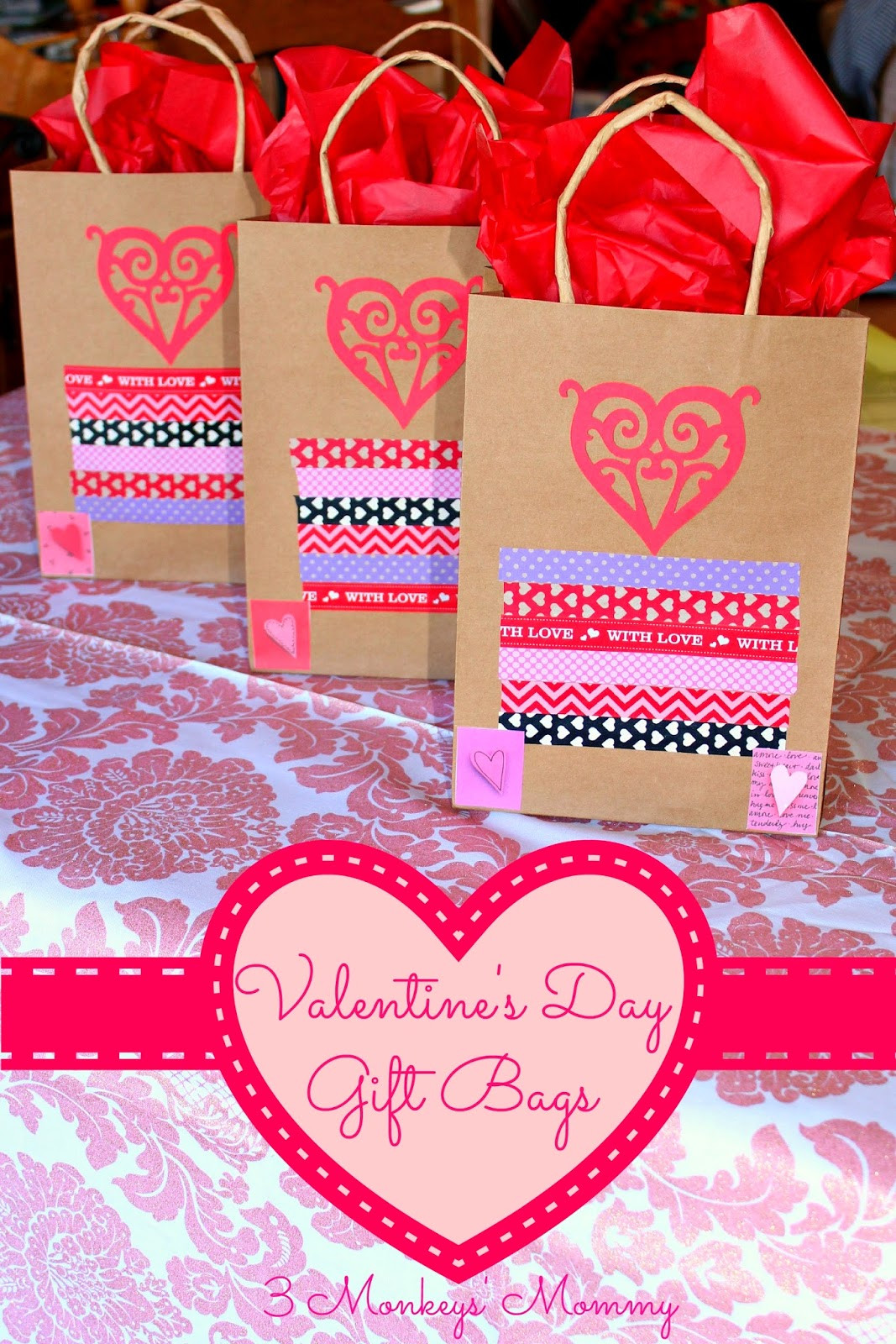 Valentine'S Day Treats &amp; Diy Gift Ideas
 3 Monkeys Mommy Valentine s Day Treats DIY Gift Bags