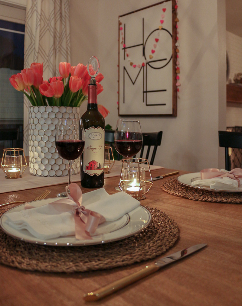 Valentine'S Dinner At Home
 Romantic Home Date Night Valentine s Day Tablescape
