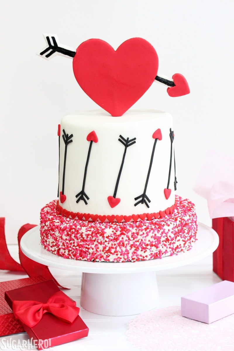 Valentines Day Cakes Pictures
 Pink and Red Velvet Valentine s Day Cake SugarHero