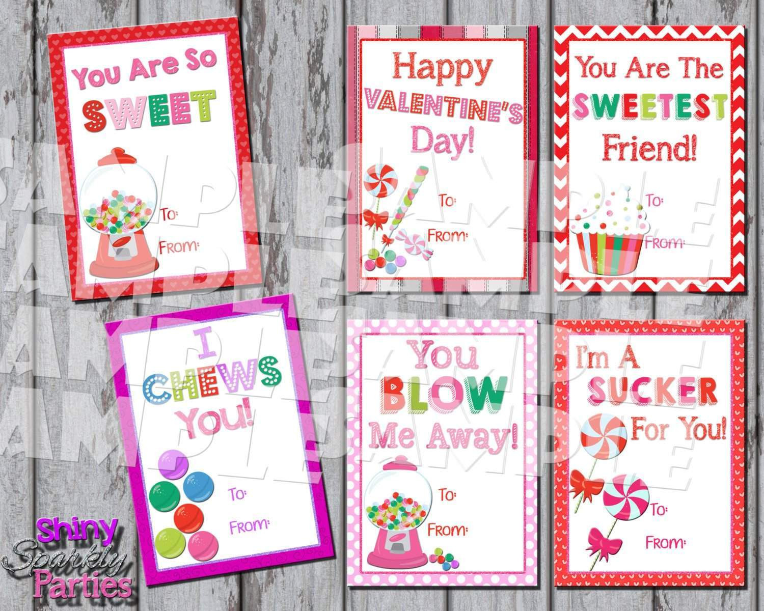 Valentines Day Candy Cards
 Candy Themed Valentine Cards Forever Fab Boutique
