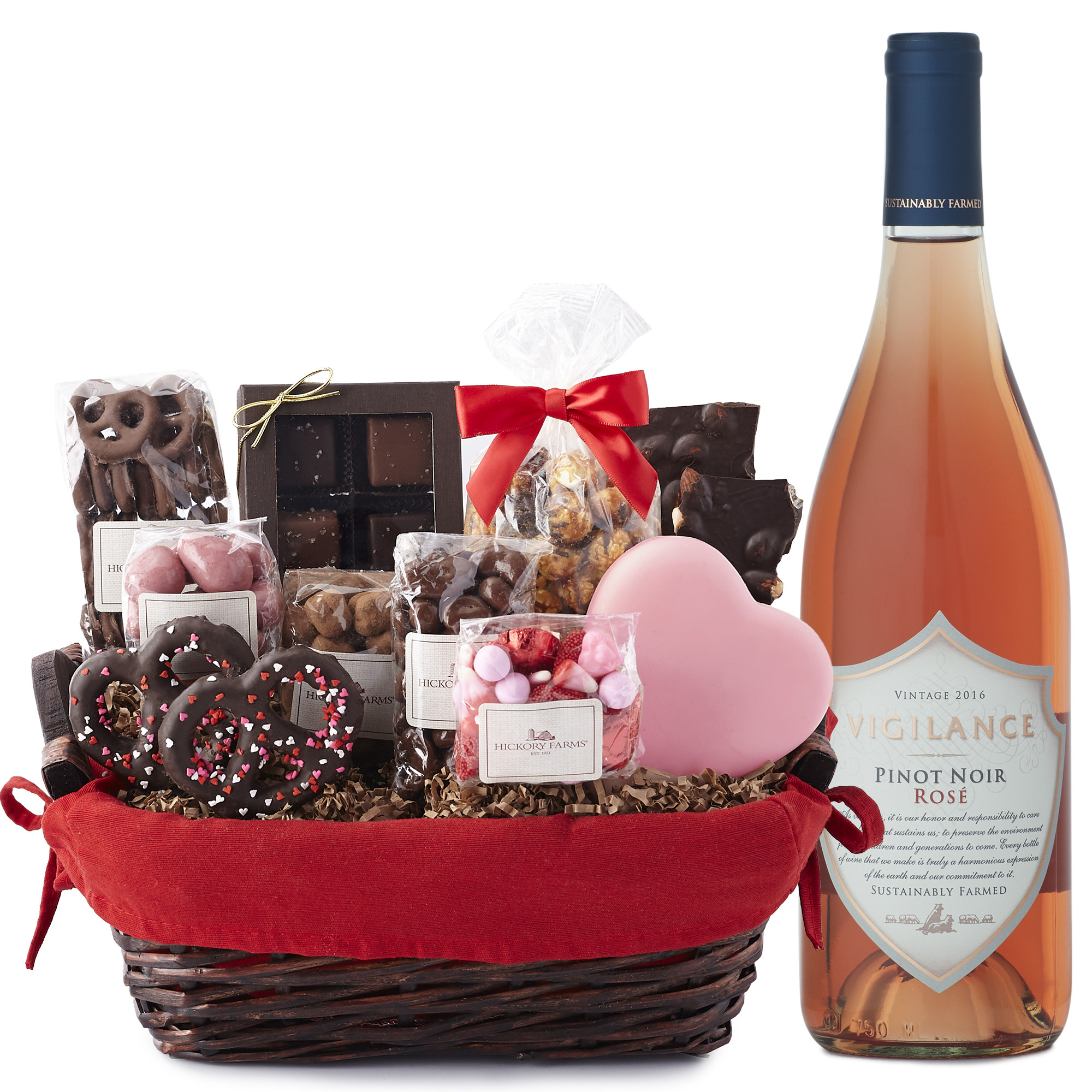 Valentines Day Gift Basket
 Valentine s Day Sweets & Rosé Gift Basket