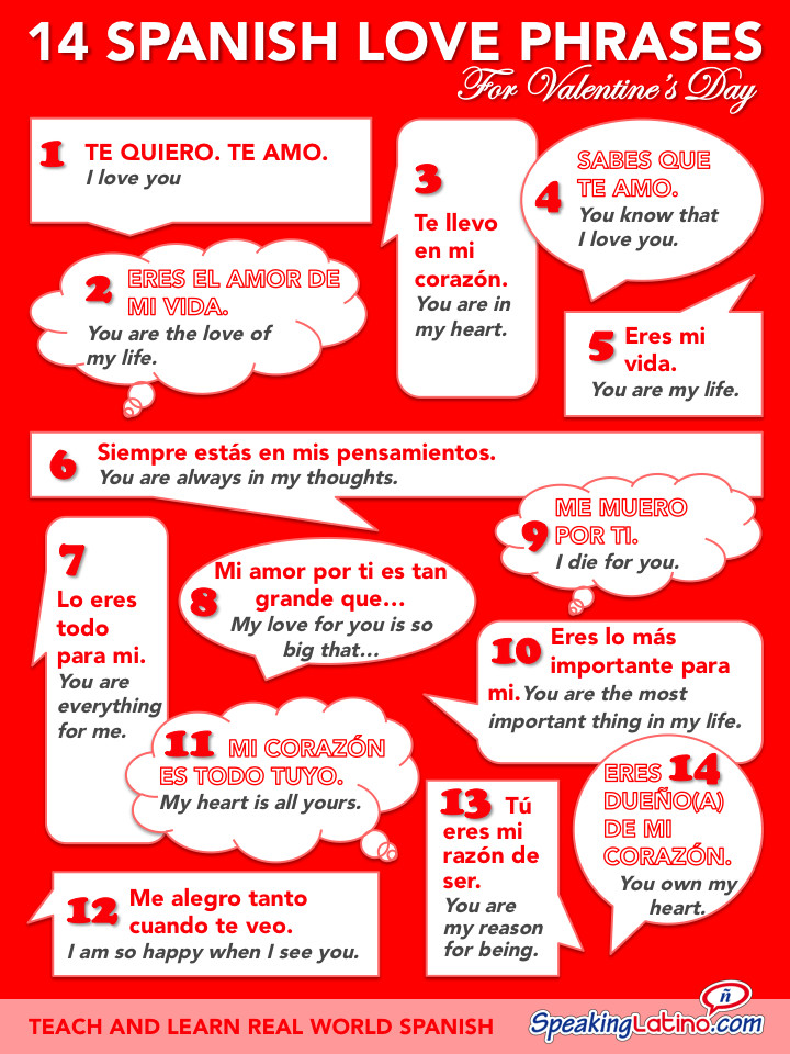 Valentines Day Quotes In Spanish
 Spanish Love Phrases For Valentine s Day Infographic